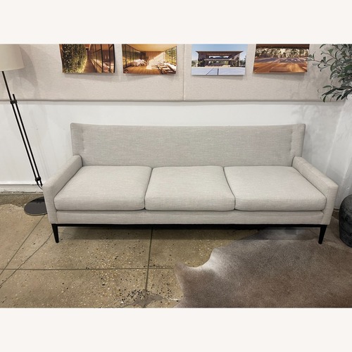 Used Wingback Gray 3-Seat Sofa with Modern Arms for sale on AptDeco