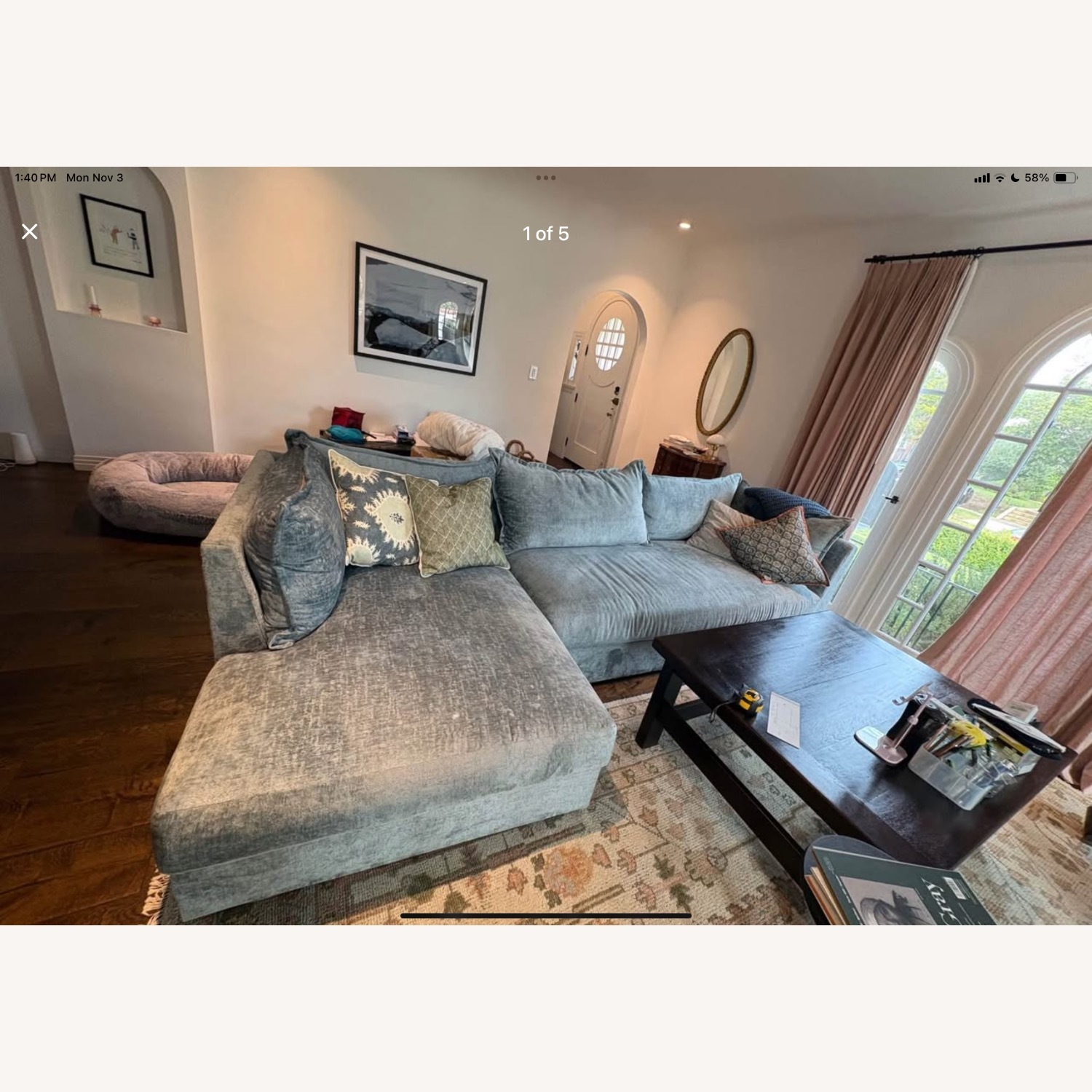 Joybird Wilder Sectional Blue 2 Piece Sectional - image-1