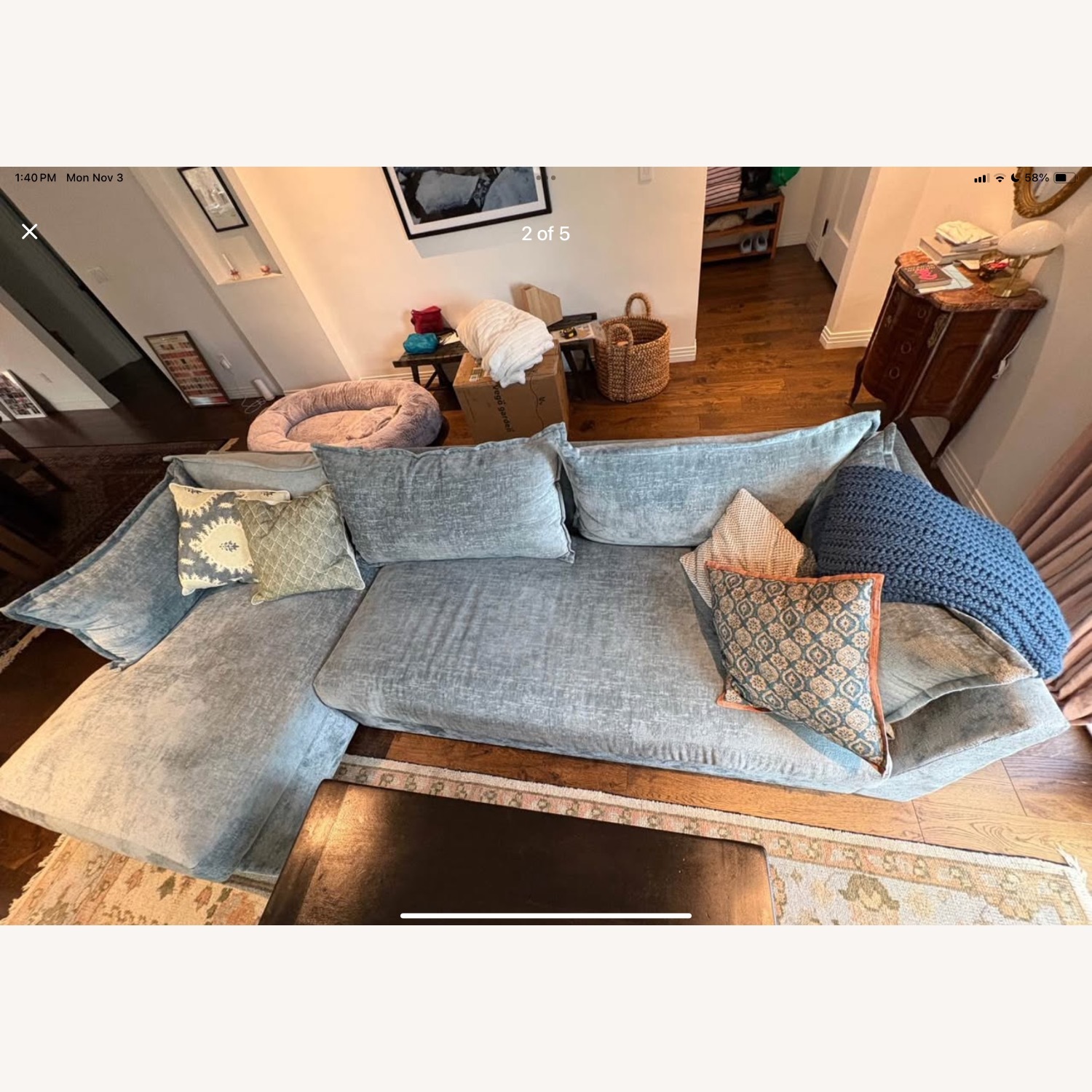 Joybird Wilder Sectional Blue 2 Piece Sectional - image-4