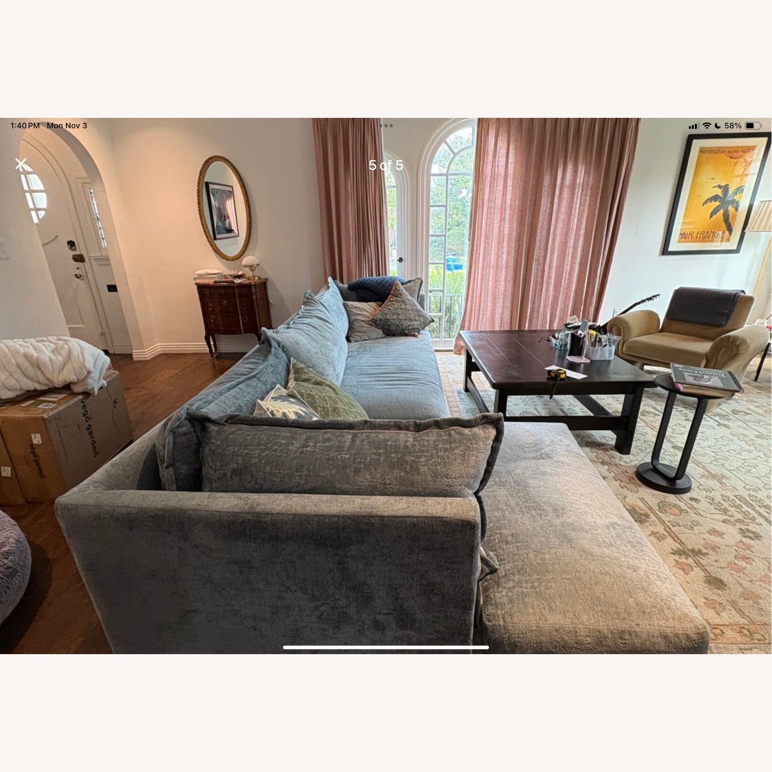 Joybird Wilder Sectional Blue 2 Piece Sectional - image-2