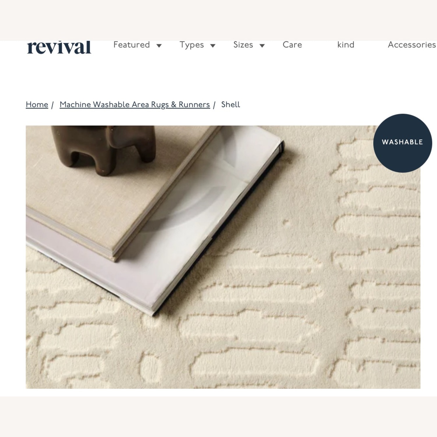White Shell Rug Revival Rugs Shell White Area Rug 8' x 10' - AptDeco