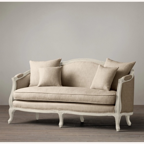 Used Restoration Hardware Pink Velvet 2 Seater Sofa for sale on AptDeco