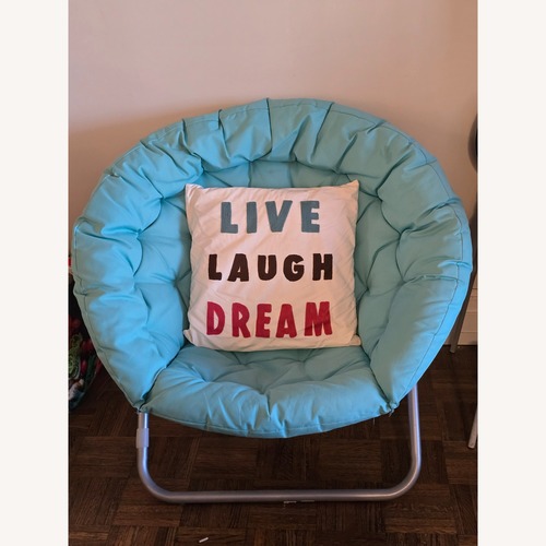 Used Pottery Barn Teal Papasan Chair for sale on AptDeco