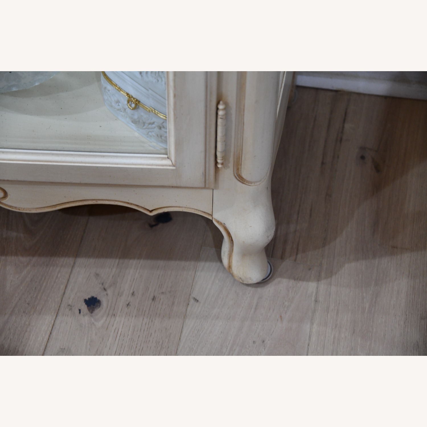 Wood/Glass White Oak Media Storage/Curio Cabinet - image-4