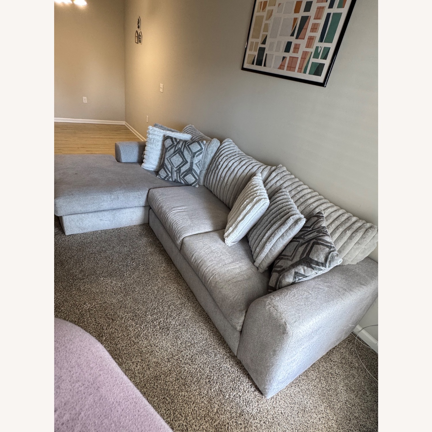 Rooms To Go Light Gray 2 Piece Sectional - image-1