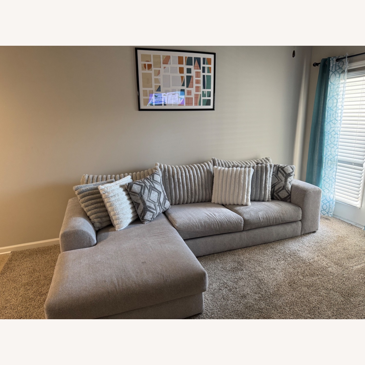 Rooms To Go Light Gray 2 Piece Sectional - image-3