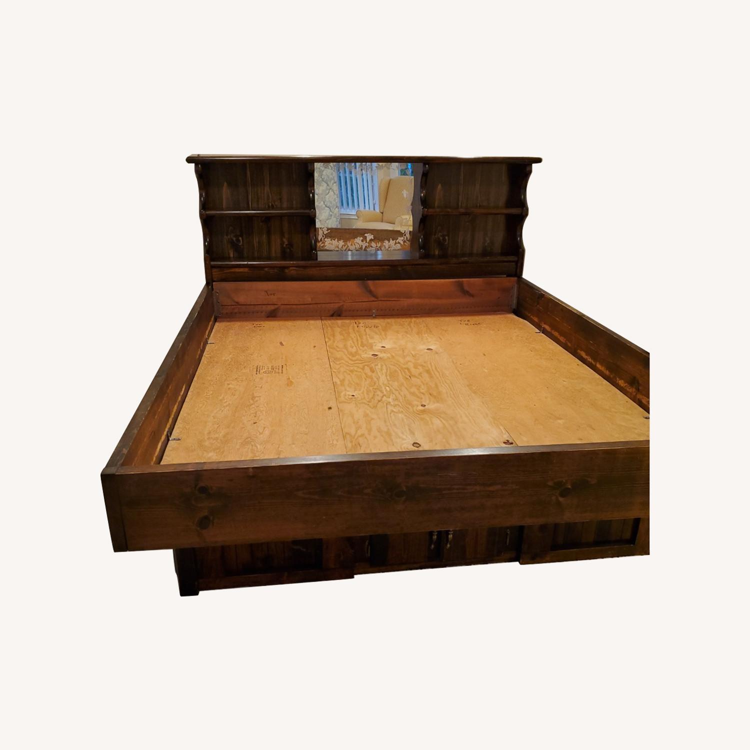 Vintage/Antique Wood Cal-King Water Bed - image-0