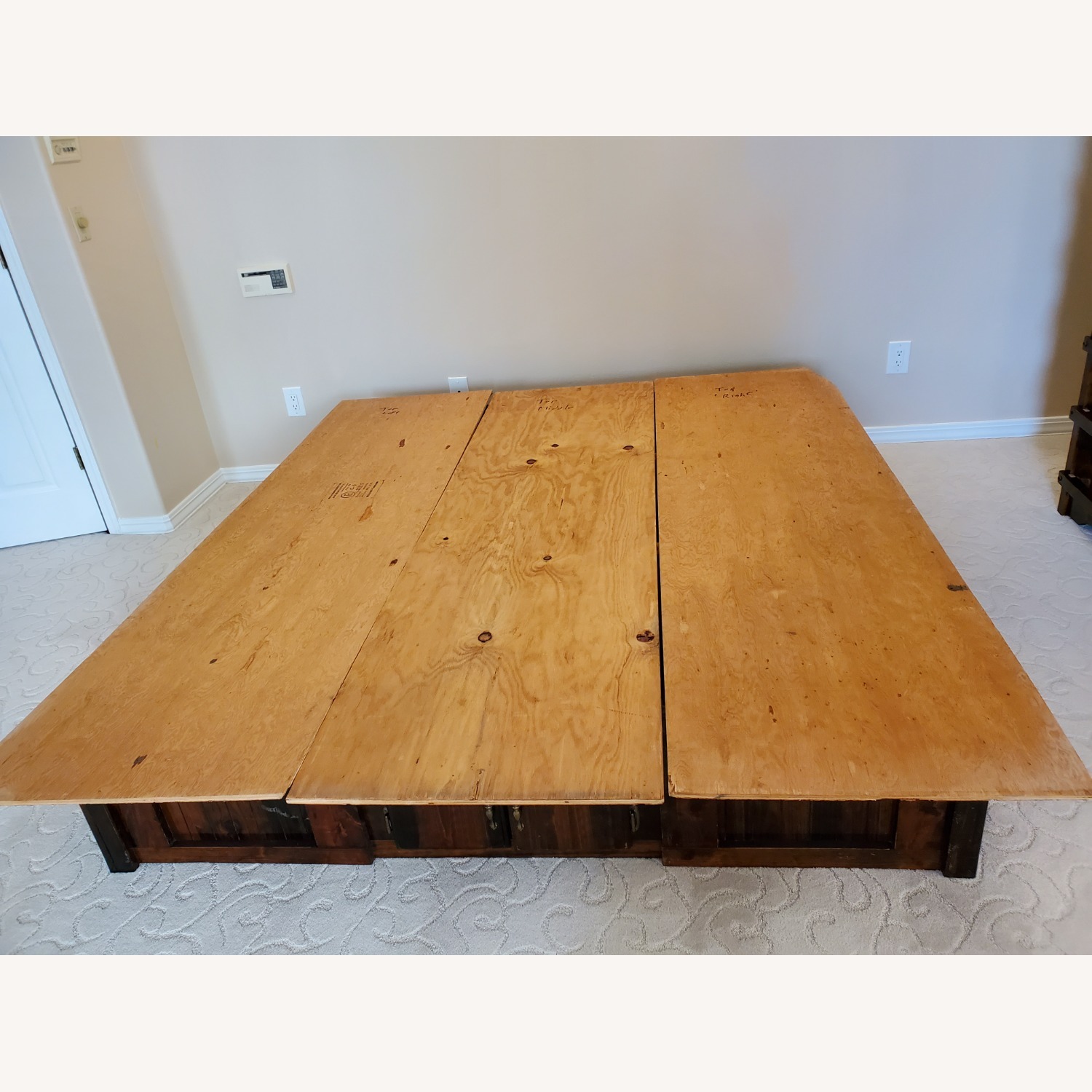 Vintage/Antique Wood Cal-King Water Bed - image-4