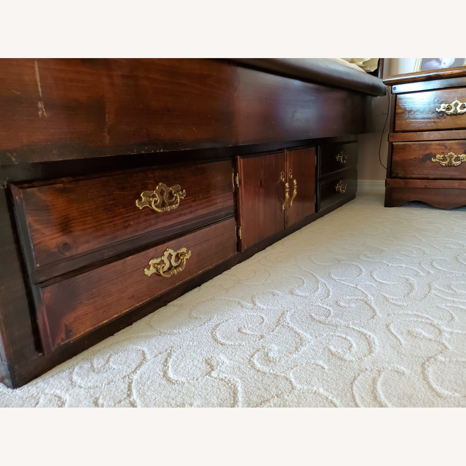 Vintage/Antique Wood Cal-King Water Bed - image-3