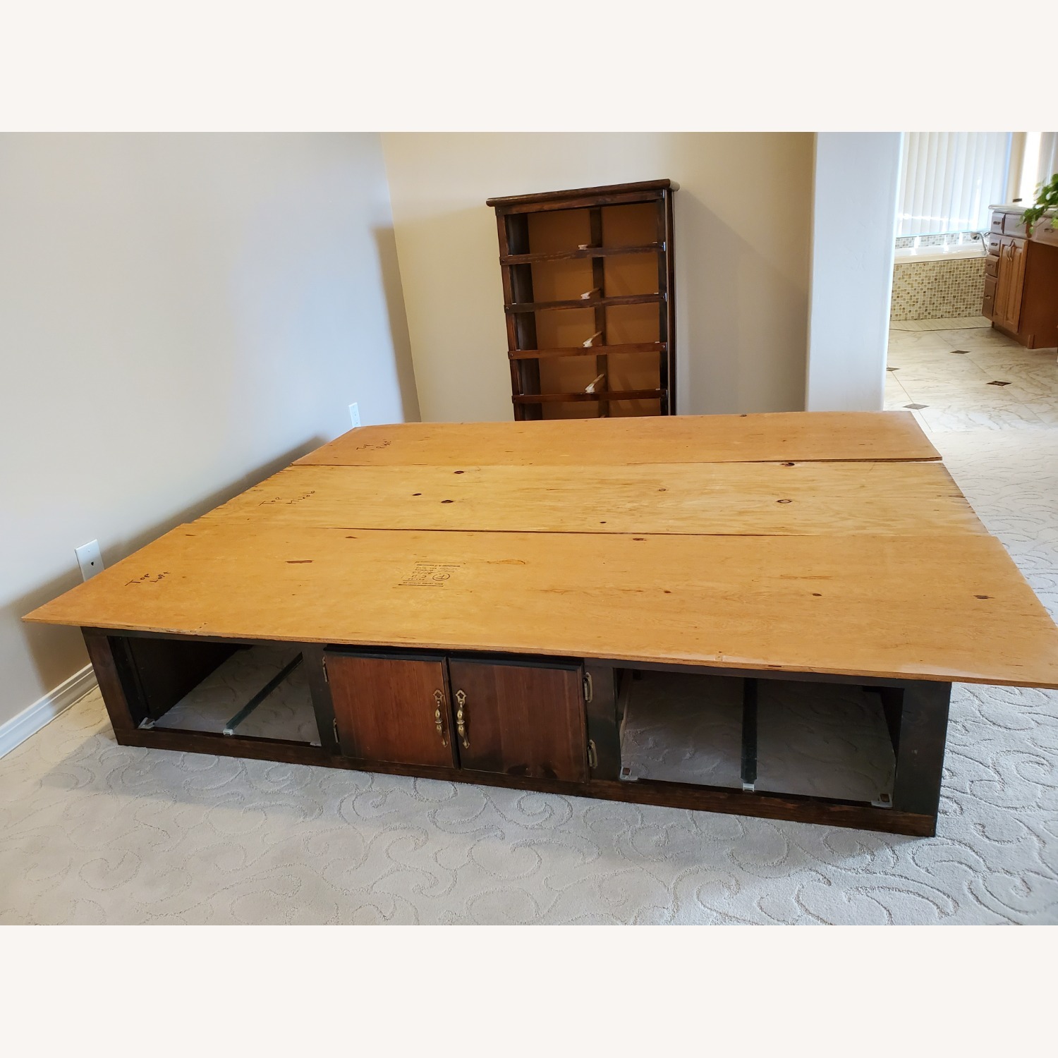 Vintage/Antique Wood Cal-King Water Bed - image-5