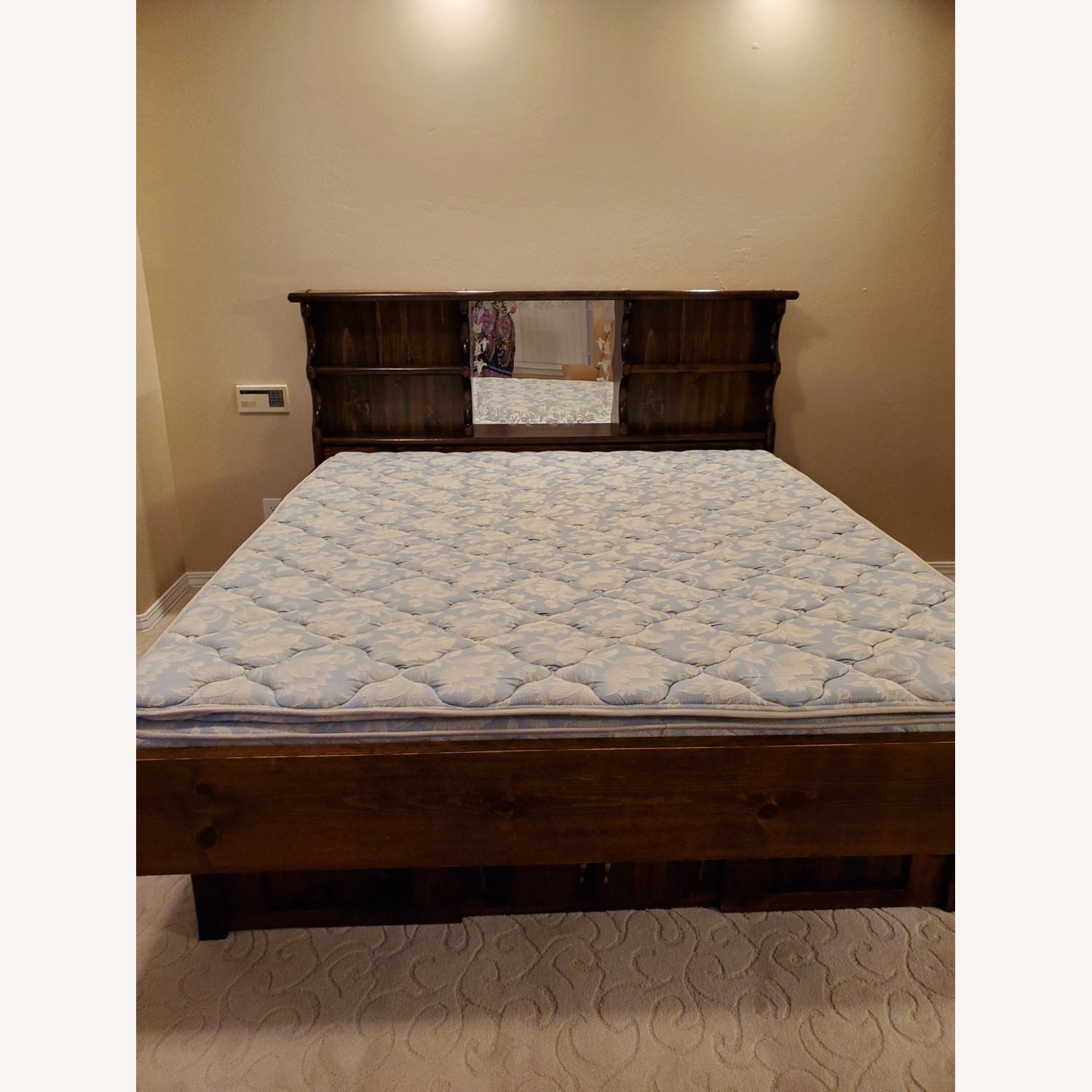 Vintage/Antique Wood Cal-King Water Bed - image-6