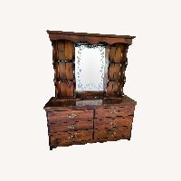 6-Drawer Mirror Dresser of Solid Wood
