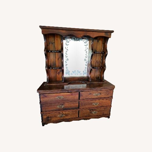 Used 6-Drawer Mirror Dresser of Solid Wood for sale on AptDeco