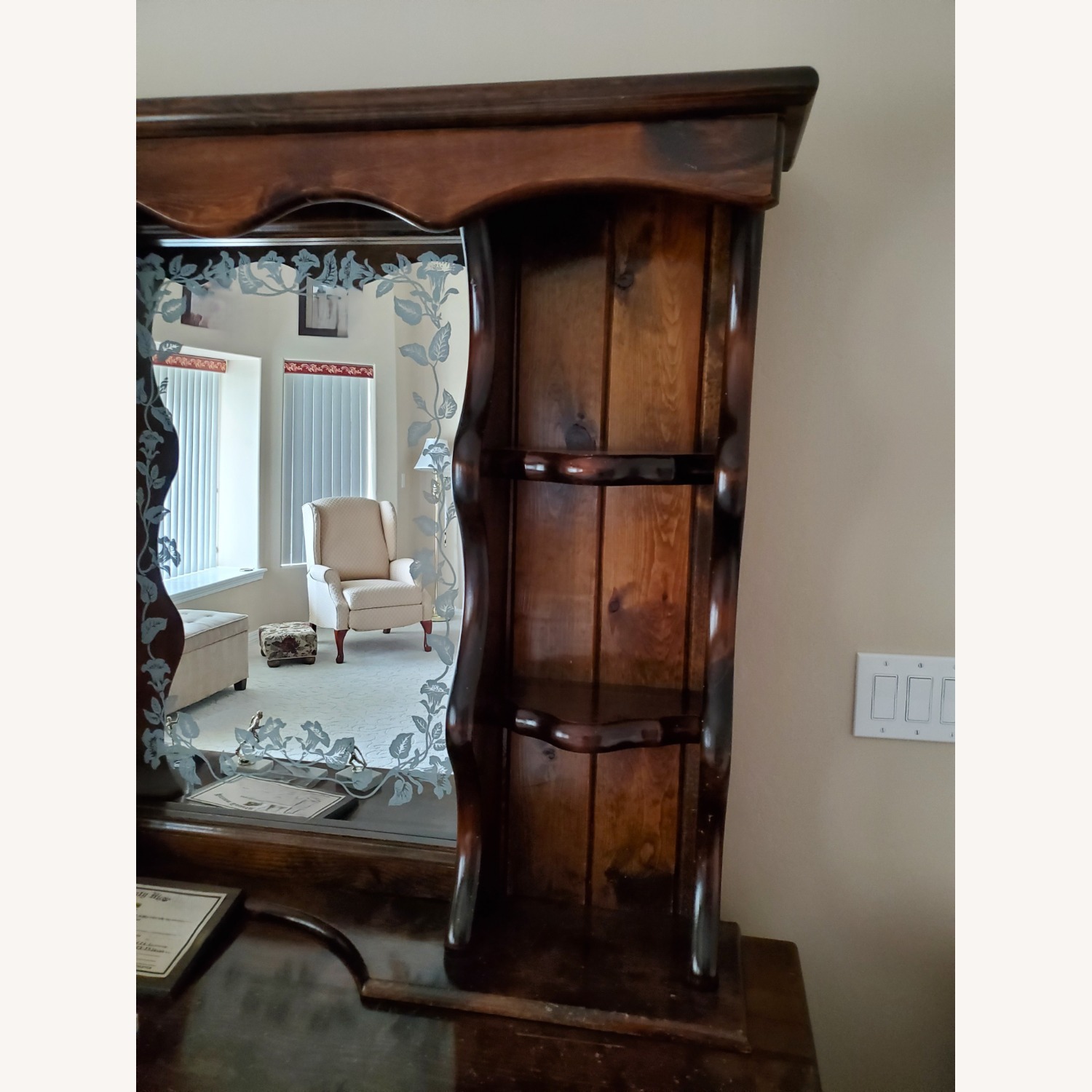 6-Drawer Mirror Dresser of Solid Wood - image-2