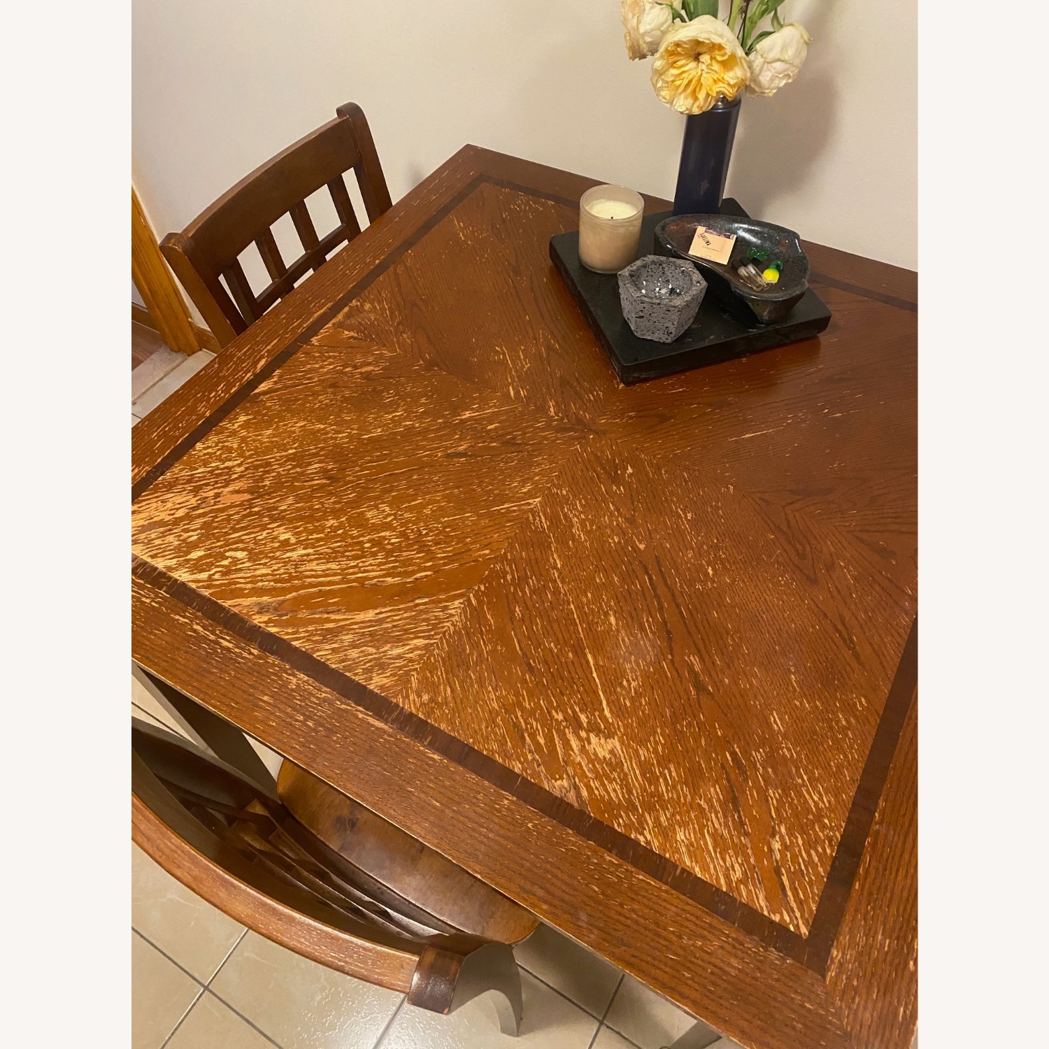 Solid Wood Counter Height Dining Set + 4 Chairs - image-2