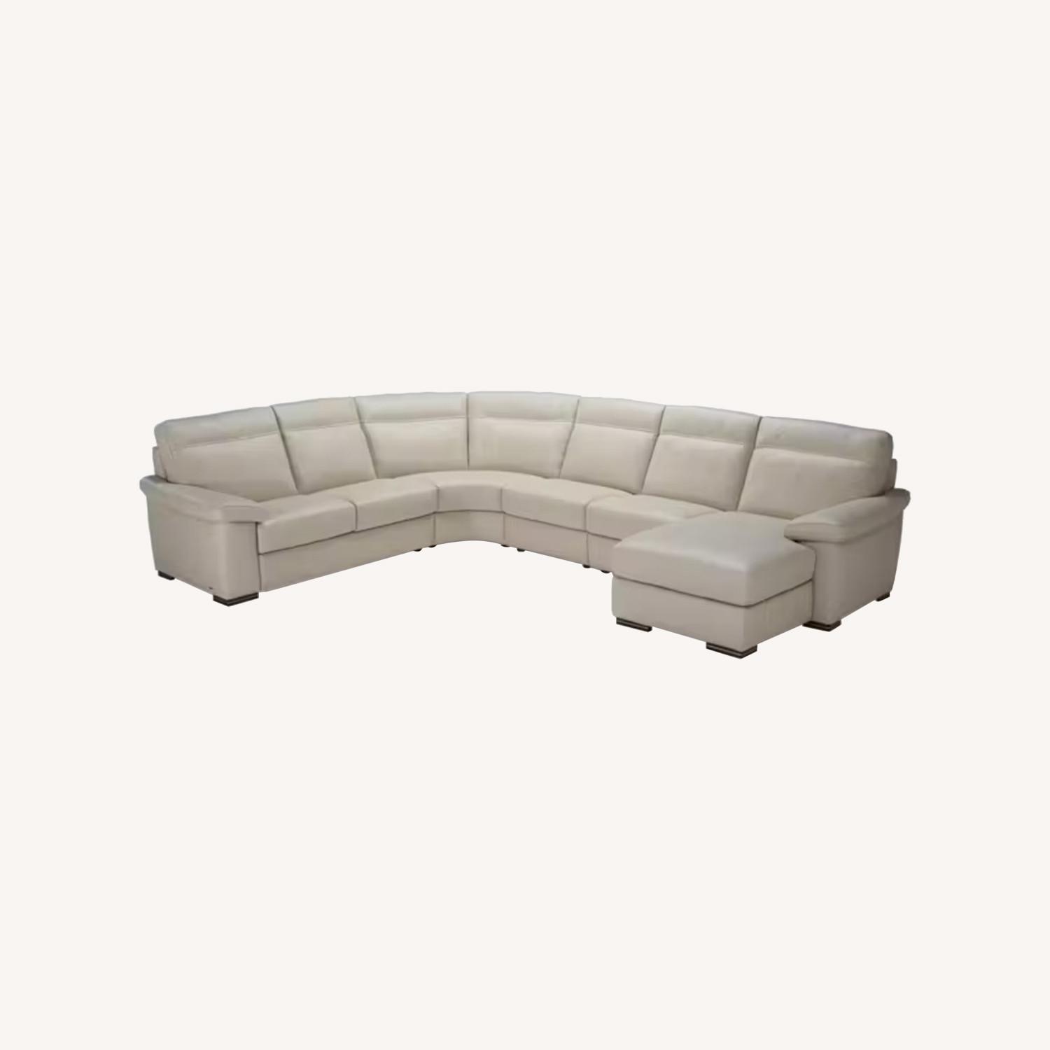Natuzzi Light Brown Leather 3+ Piece Sectional - image-0