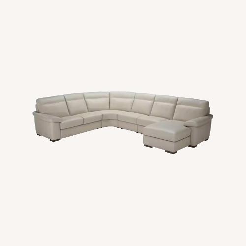Used Natuzzi Light Brown Leather 3+ Piece Sectional for sale on AptDeco
