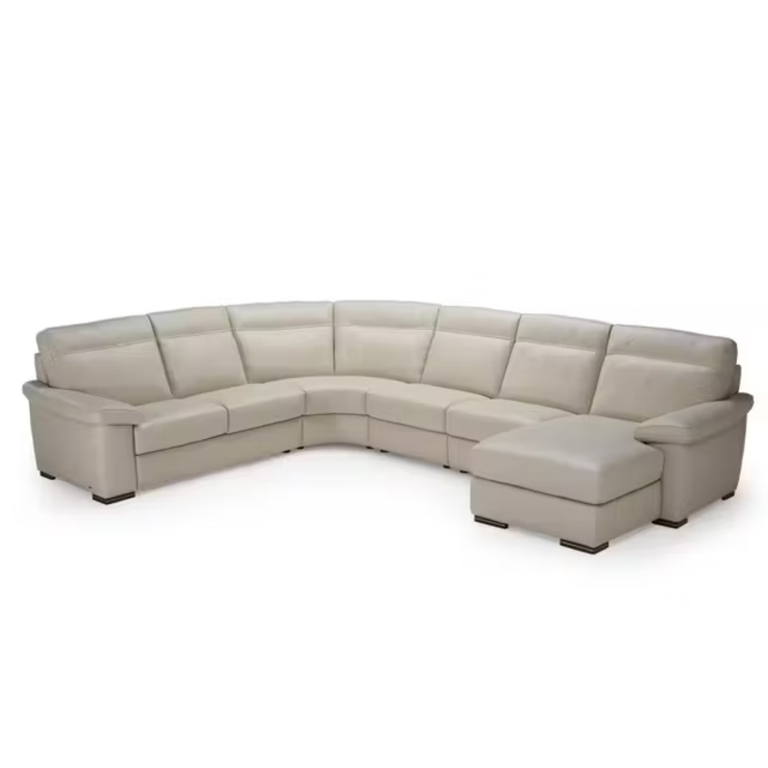 Natuzzi Light Brown Leather 3+ Piece Sectional - image-3