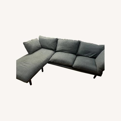 Used Floyd Blue Fabric 3 Seater Sofa W Chaise Lounge for sale on AptDeco