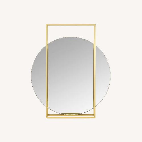 Used Round Framed Wall Mirror for sale on AptDeco
