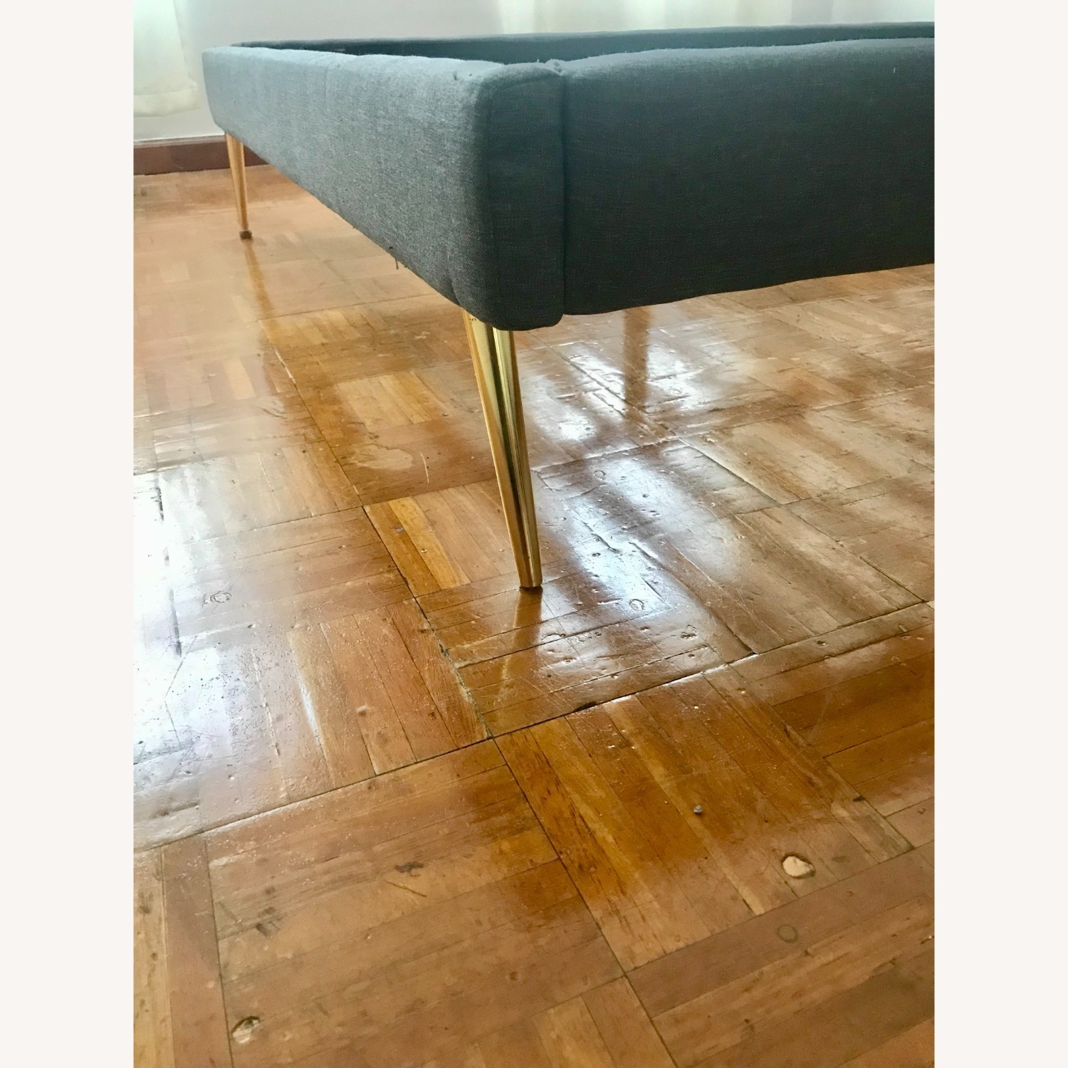 Mid Century Dark Gray Tufted Bed Frame - image-5