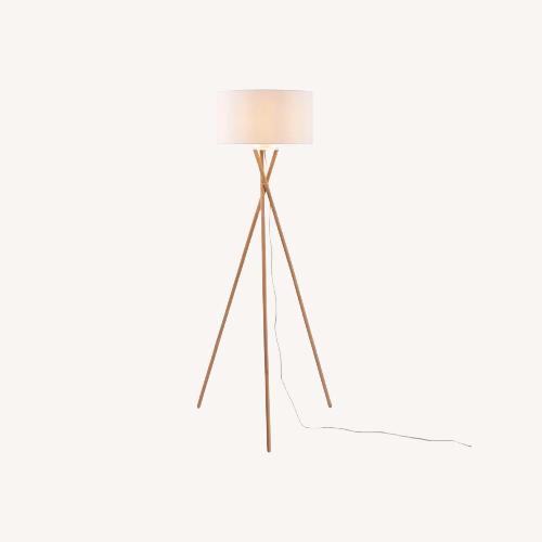 Used Wayfair Natural Wood Floor Lamp for sale on AptDeco