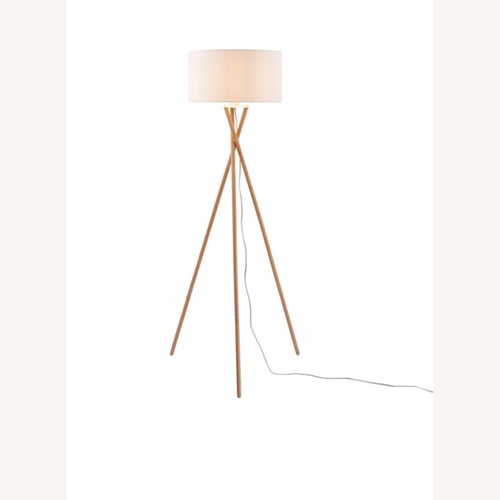 Used Wayfair Natural Wood Floor Lamp for sale on AptDeco