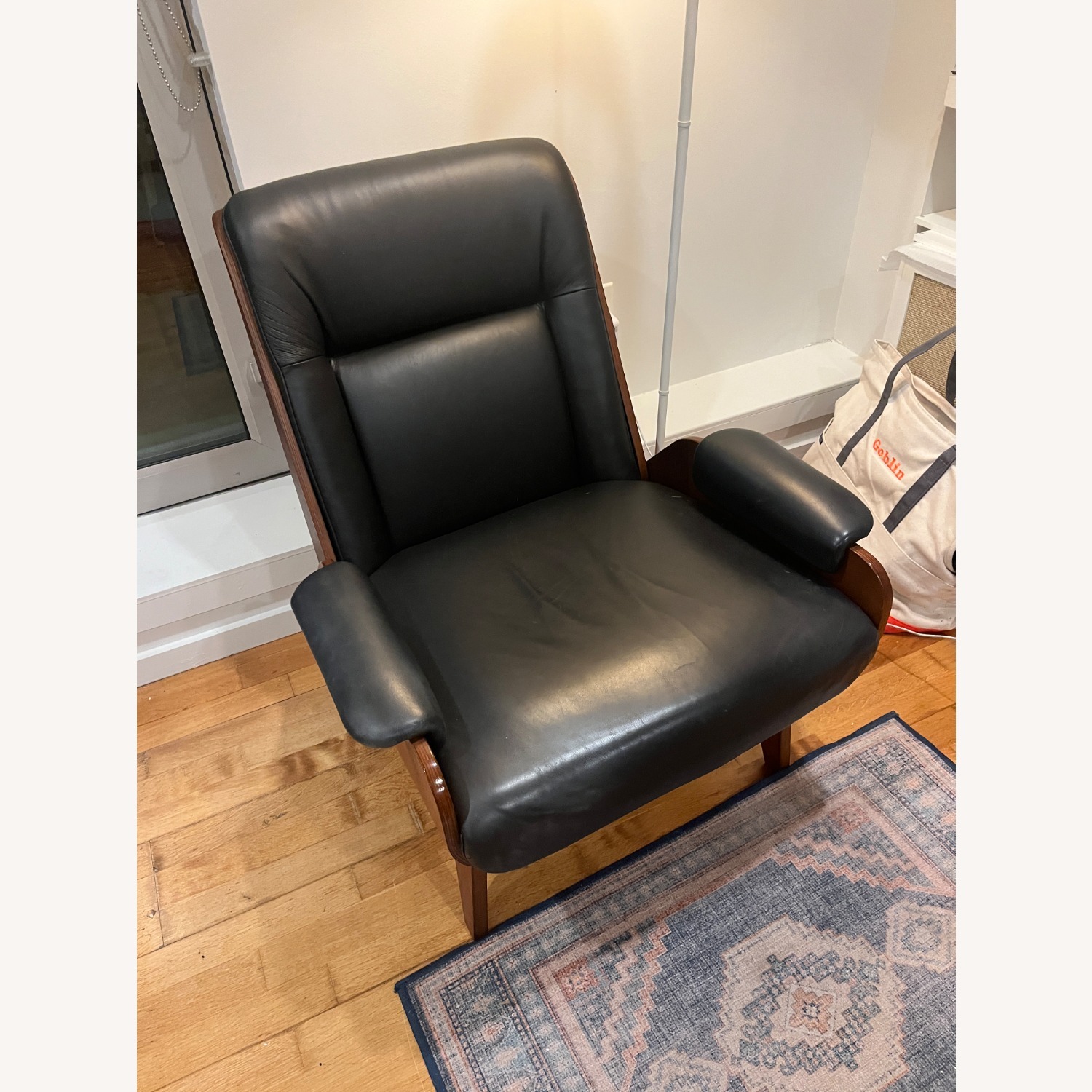 West Elm Leather and Wood Chair - image-1