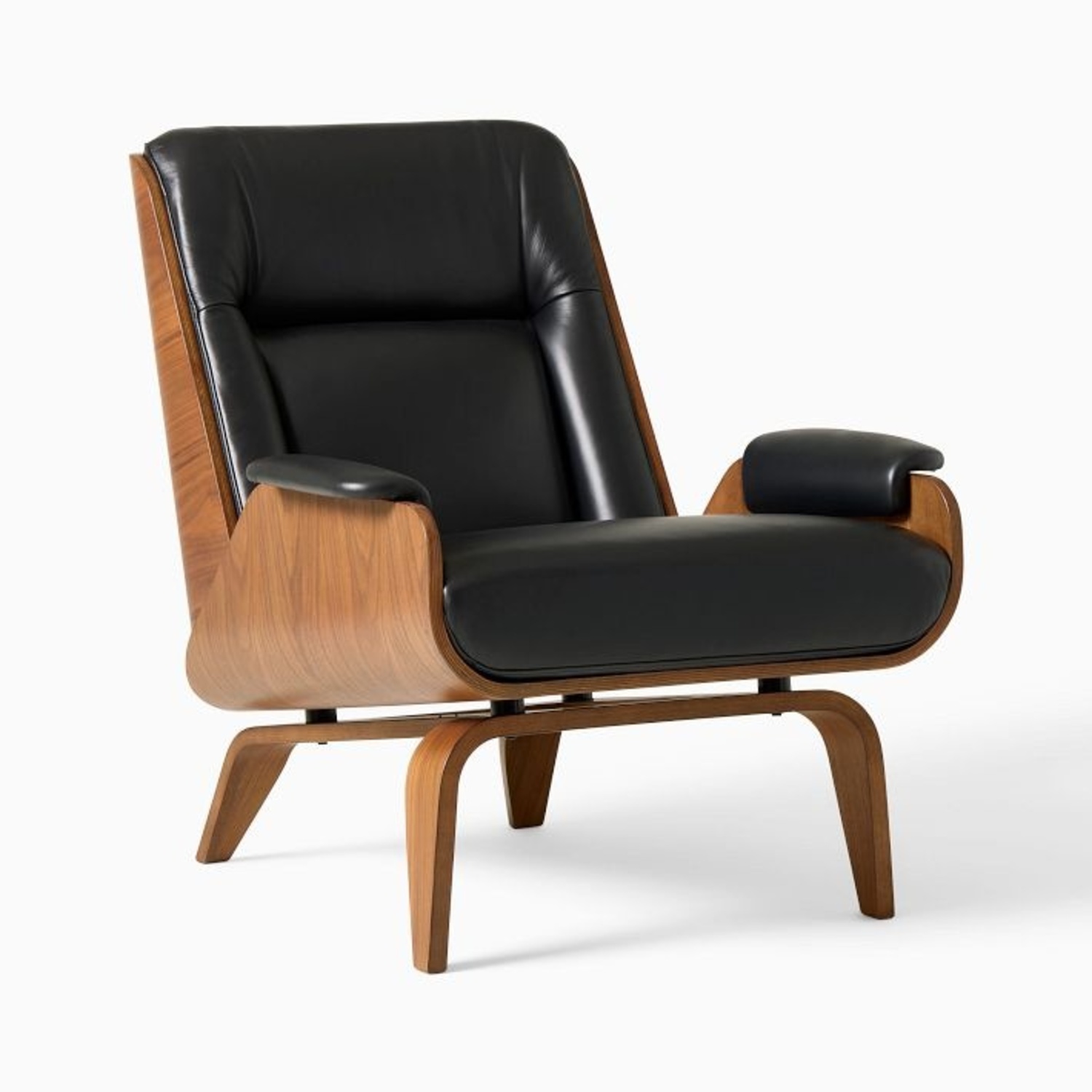 West Elm Leather and Wood Chair - image-4