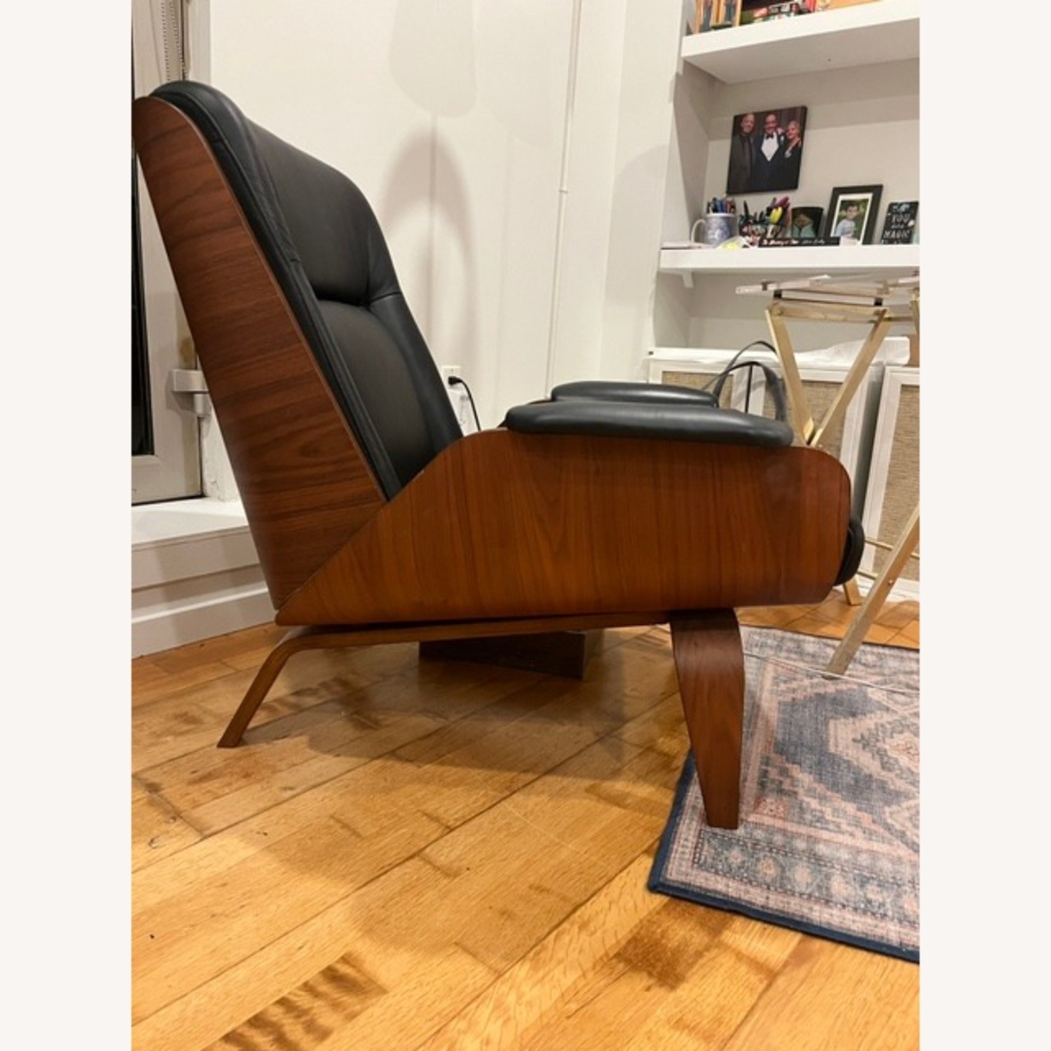 West Elm Leather and Wood Chair - image-3
