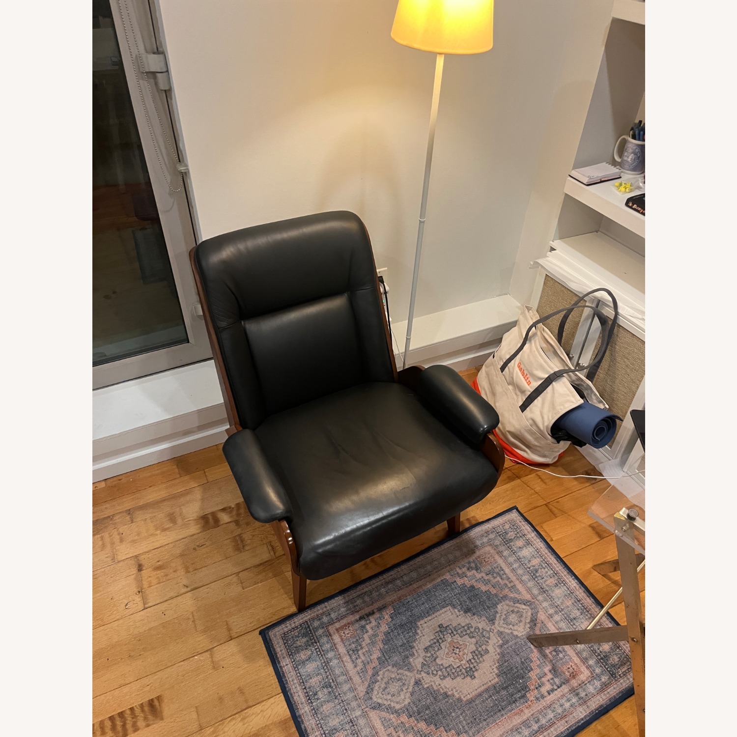 West Elm Leather and Wood Chair - image-2