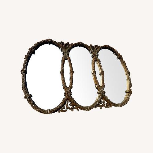 Used Mid Century Gold Ornate Bassett Triple Ring Mirror for sale on AptDeco