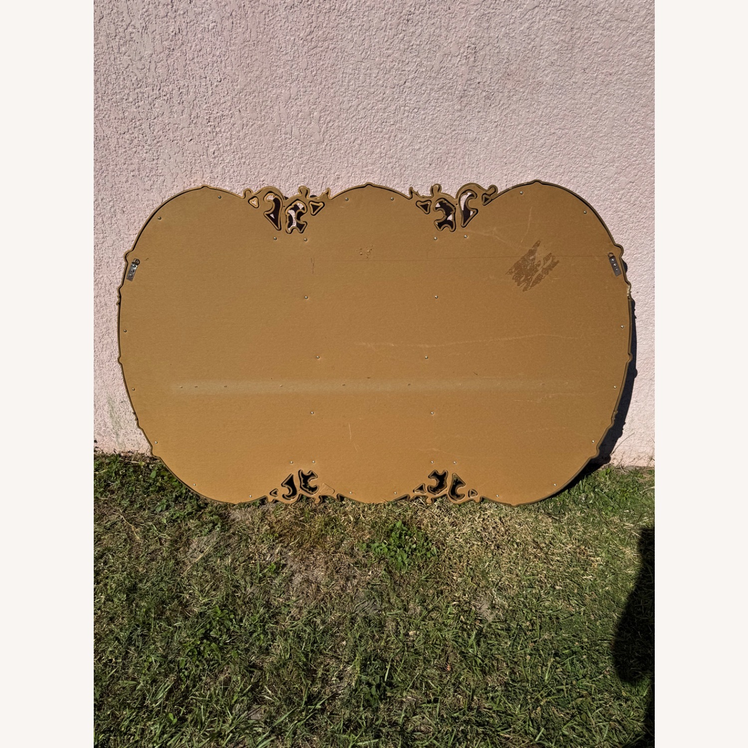 Mid Century Gold Ornate Bassett Triple Ring Mirror - image-11