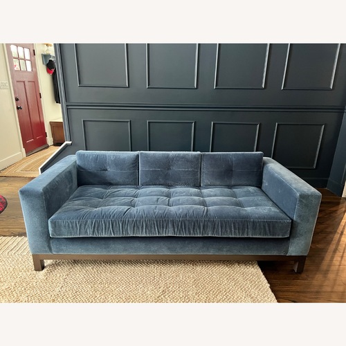 Used Desiron Blue Velvet 3 Seater Sofa for sale on AptDeco