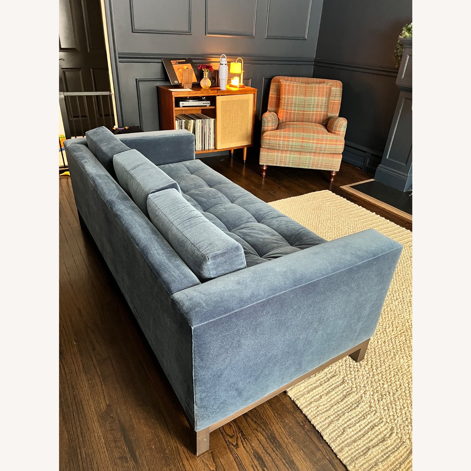 Desiron Blue Velvet 3 Seater Sofa - image-2