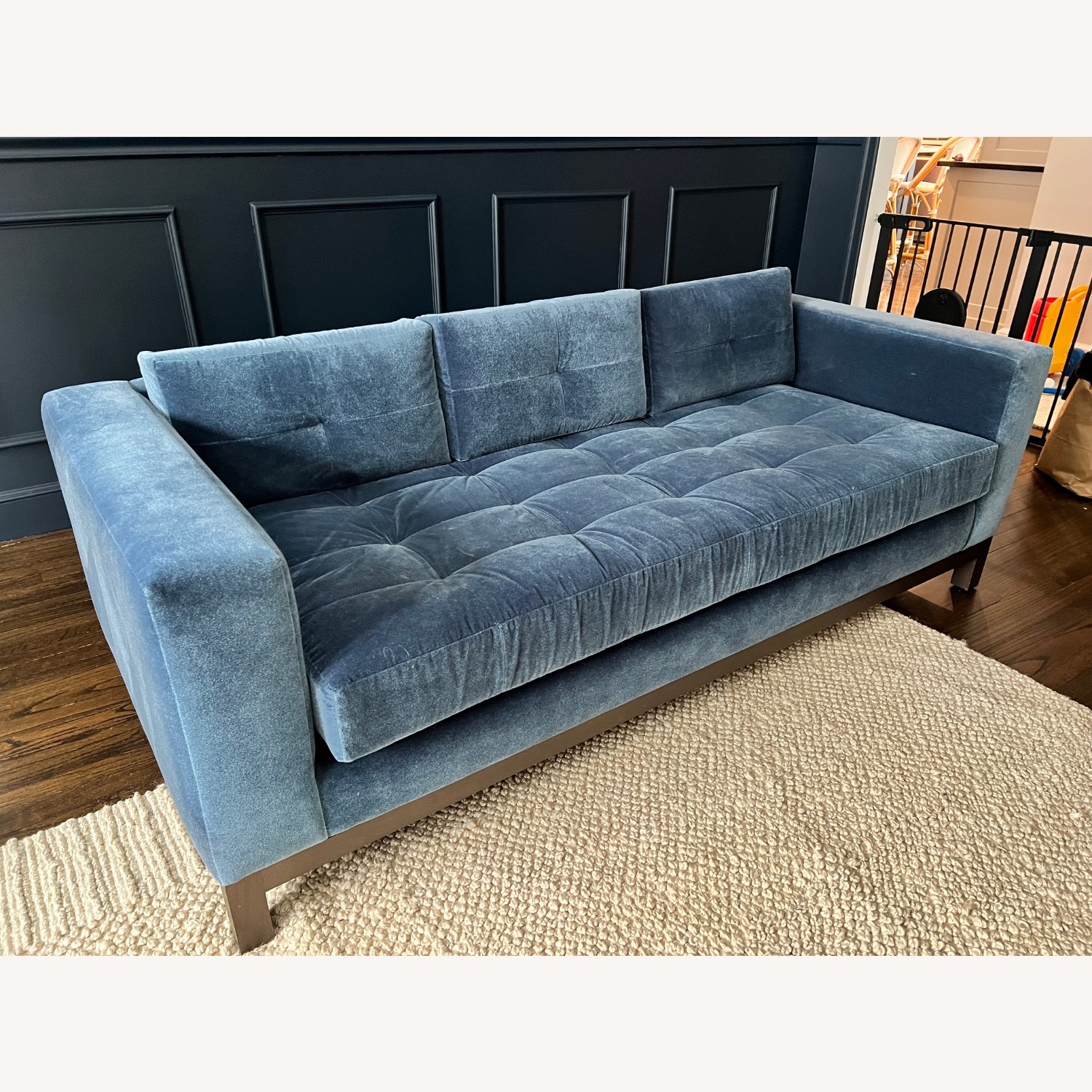 Desiron Blue Velvet 3 Seater Sofa - image-3
