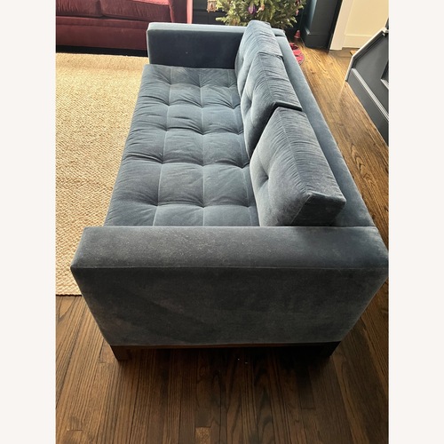 Used Desiron Blue Velvet 3 Seater Sofa for sale on AptDeco