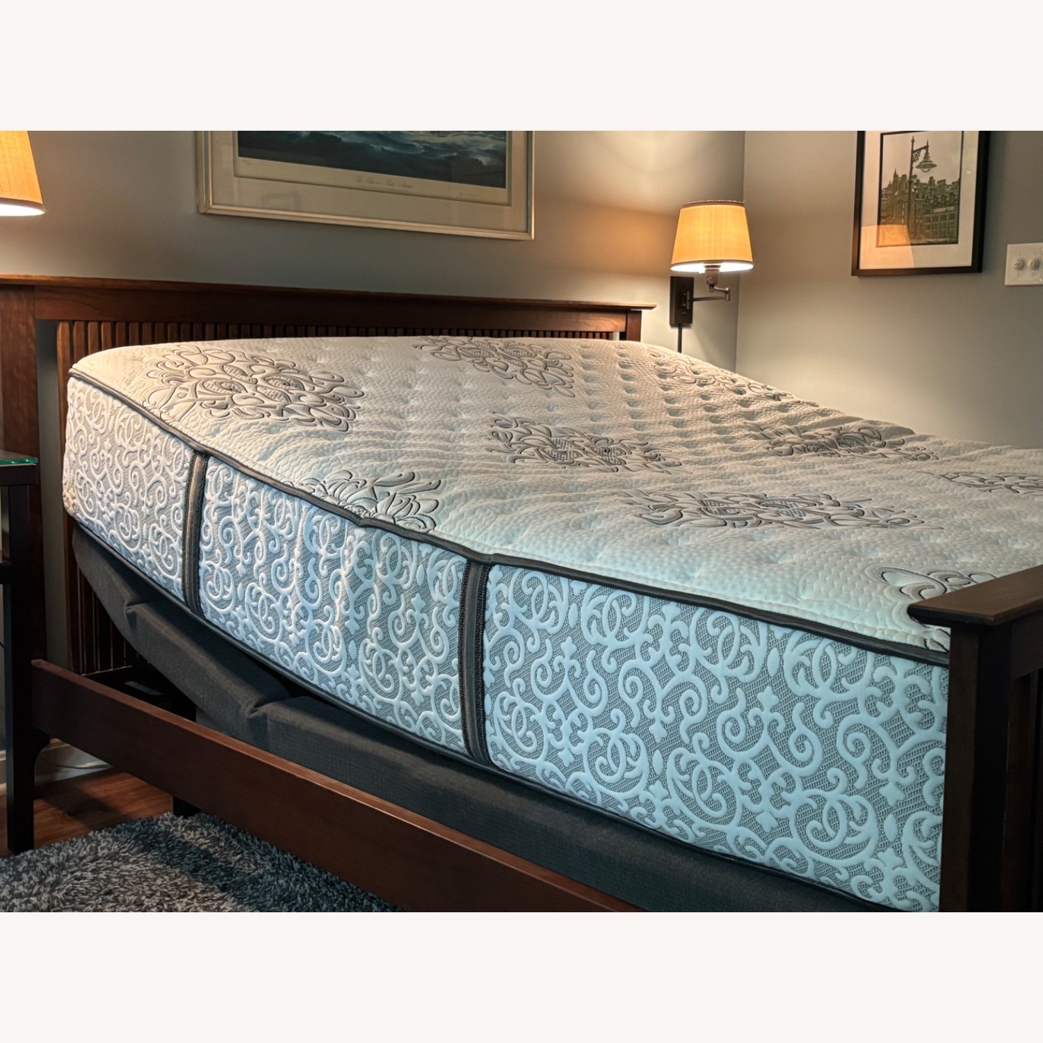 California Misson Dark Brown Wood King Bed - image-3