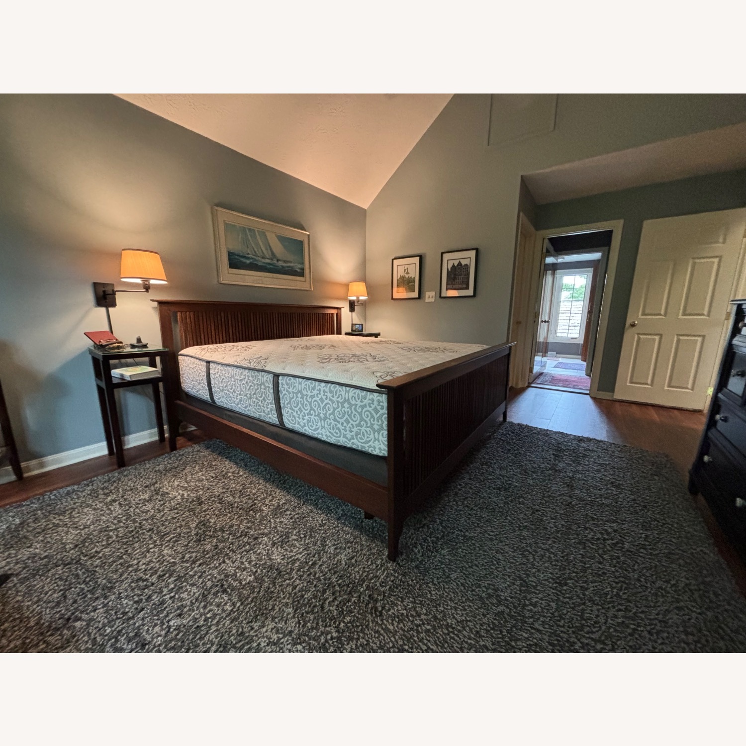 California Misson Dark Brown Wood King Bed - image-5