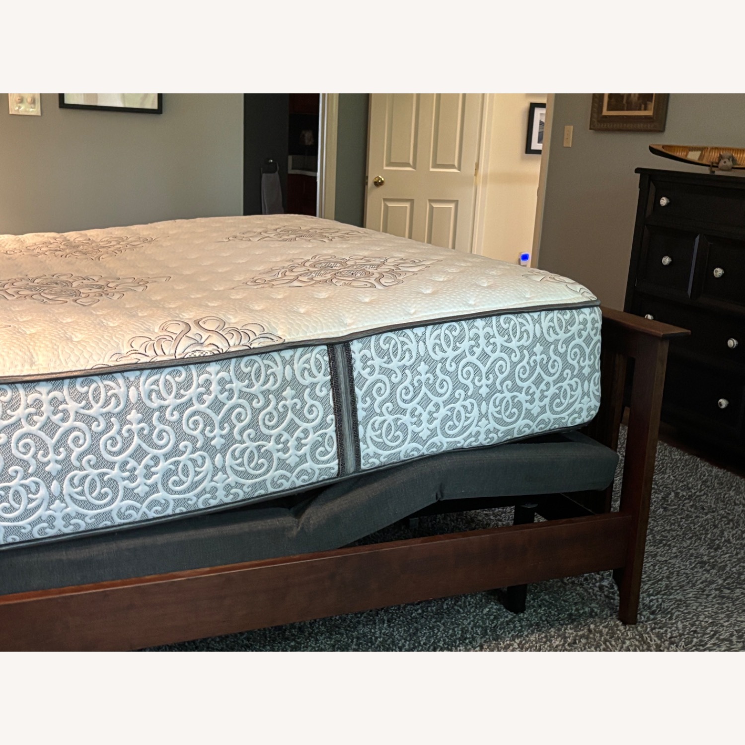 California Misson Dark Brown Wood King Bed - image-2