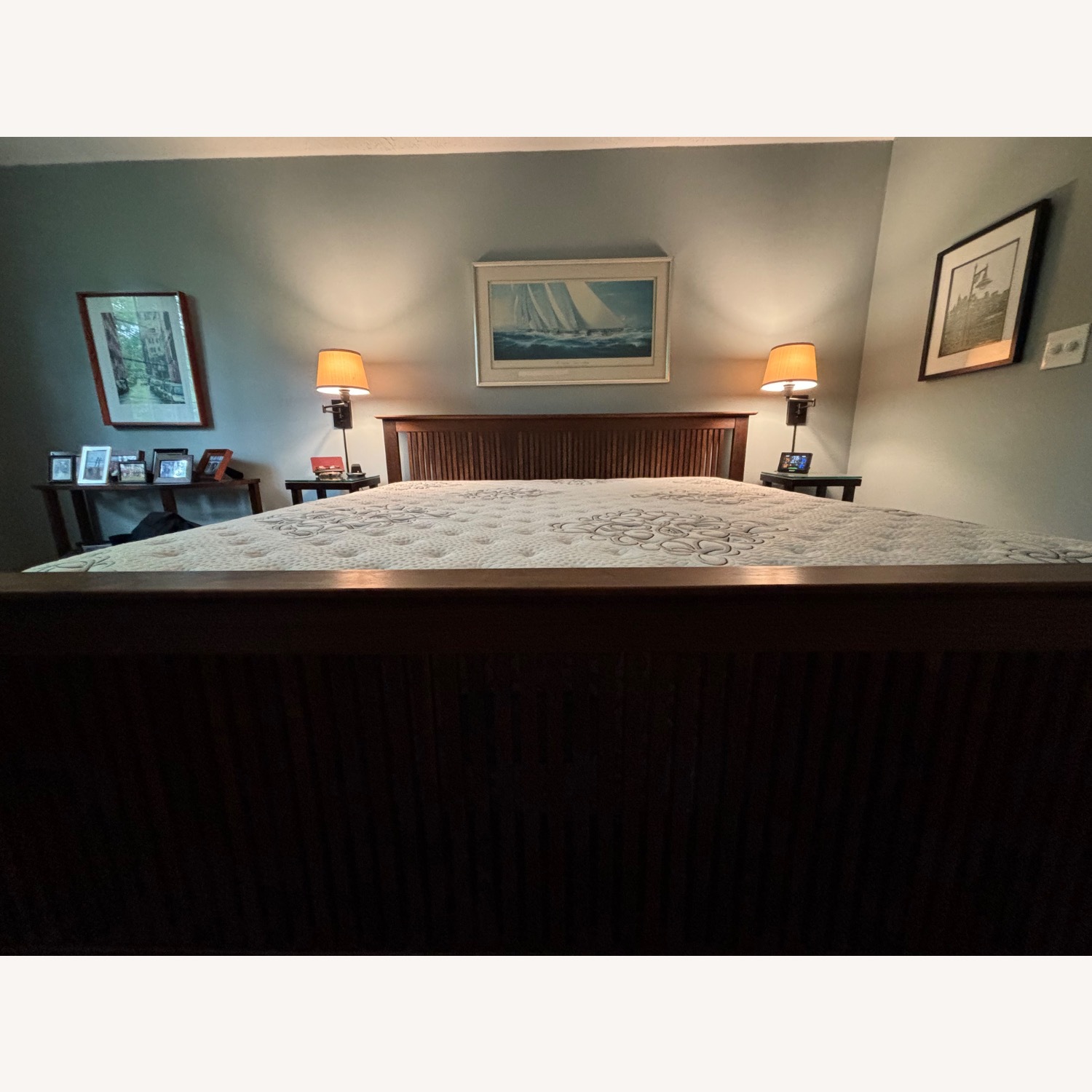 California Misson Dark Brown Wood King Bed - image-6