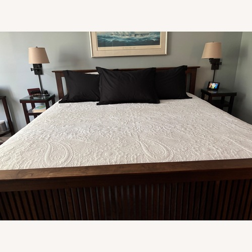 Used California Misson Dark Brown Wood King Bed for sale on AptDeco