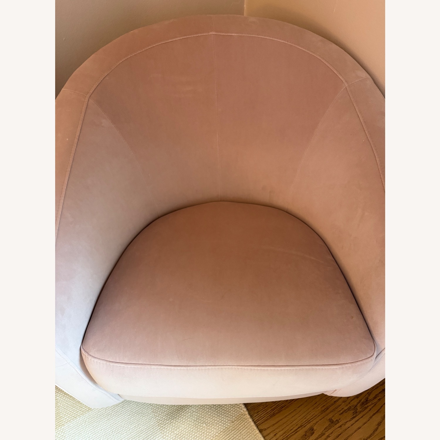 Babyletto Madison Pink Velvet Swivel Glider Chair - image-3
