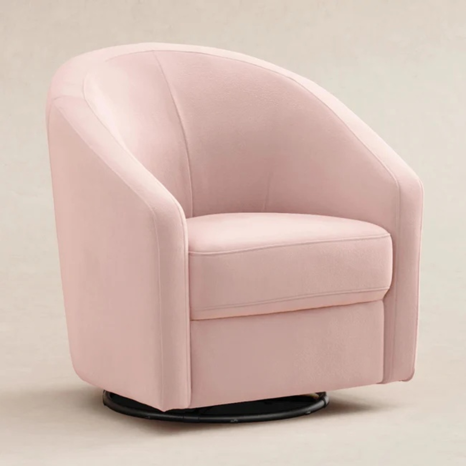 Babyletto Madison Pink Velvet Swivel Glider Chair - image-5