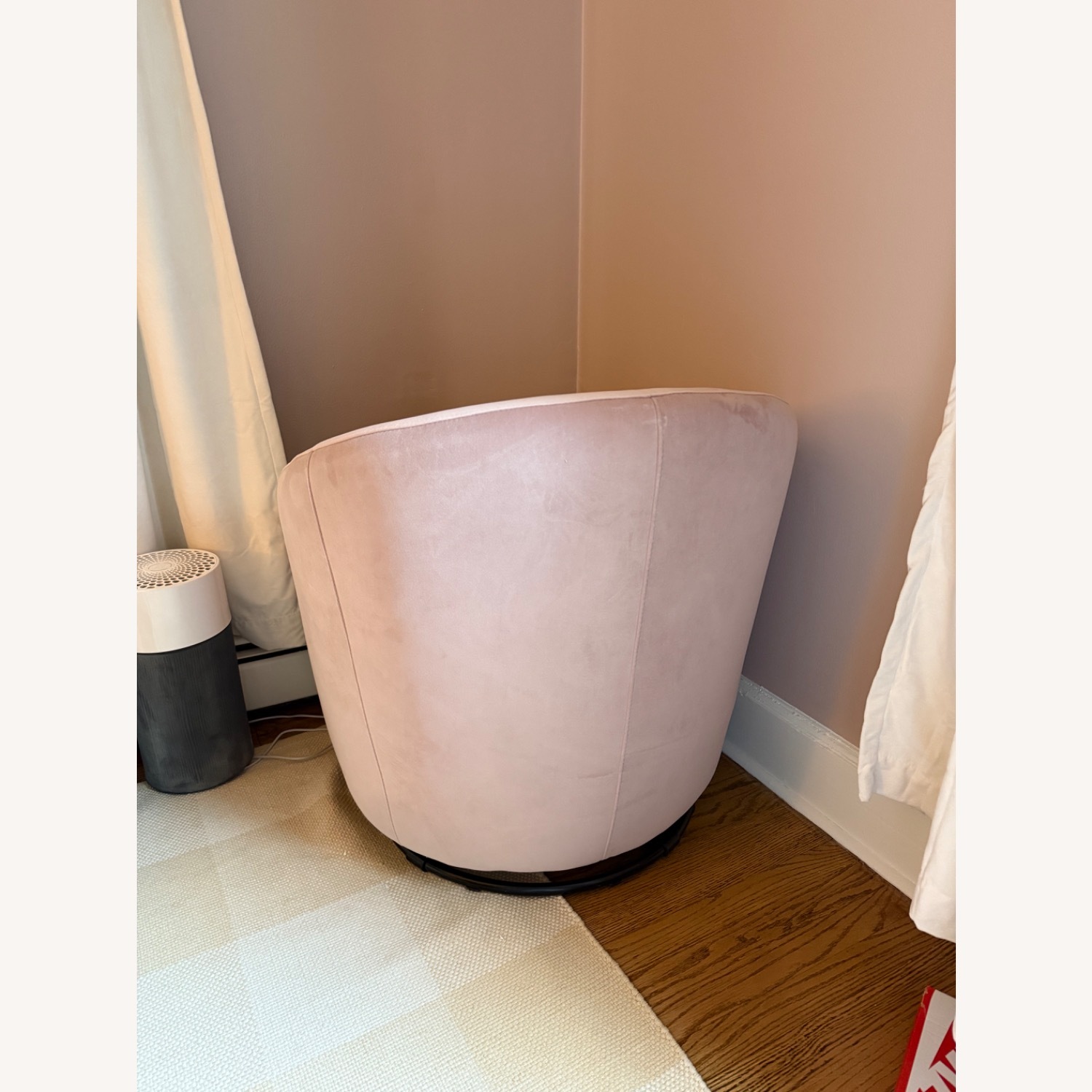 Babyletto Madison Pink Velvet Swivel Glider Chair - image-2