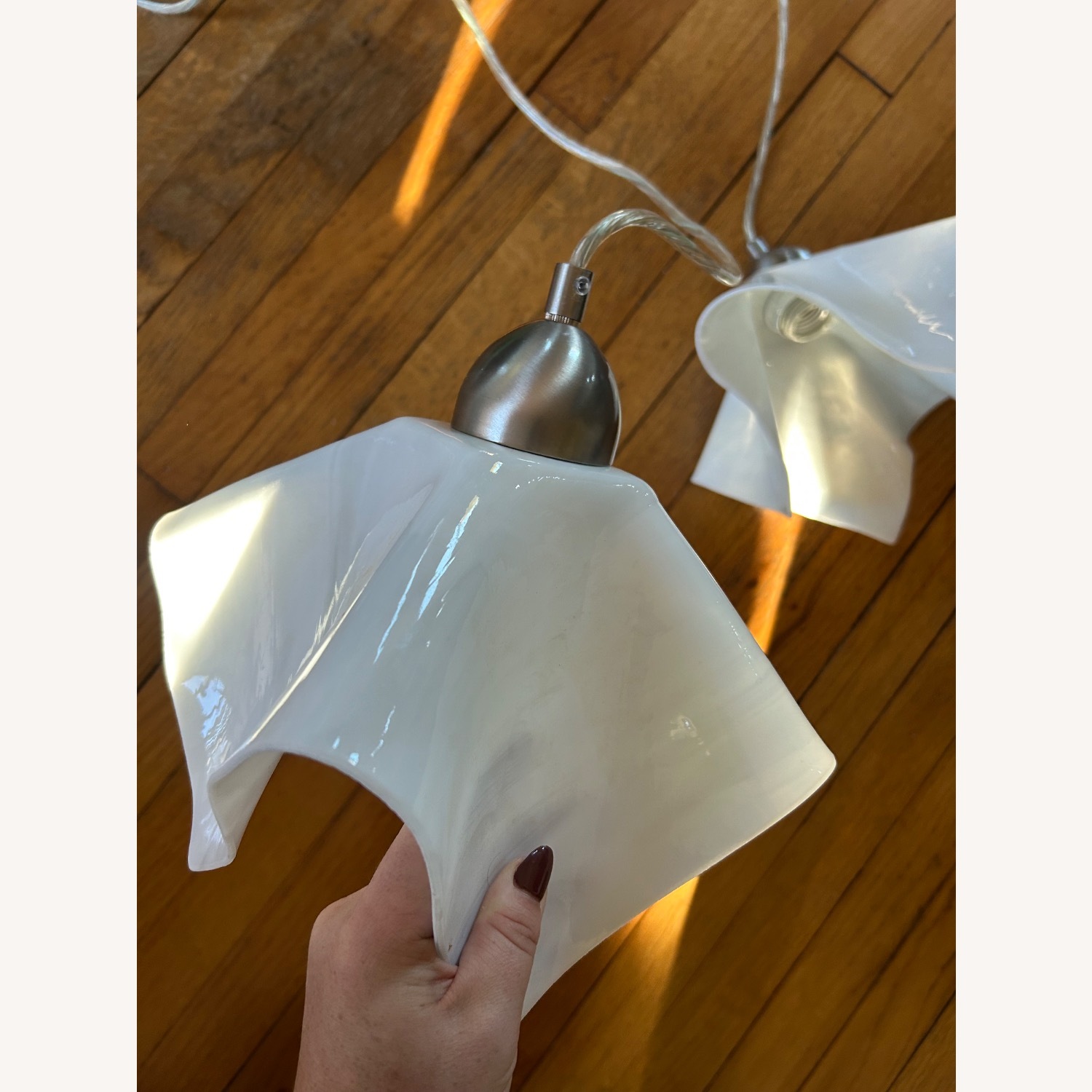 White Glass Ceiling Lamp - image-3