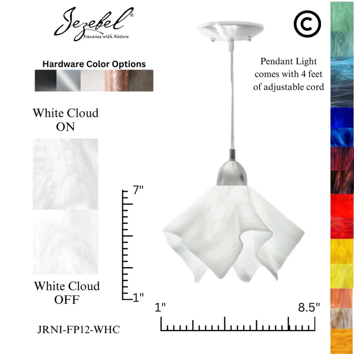 White Glass Ceiling Lamp - image-2
