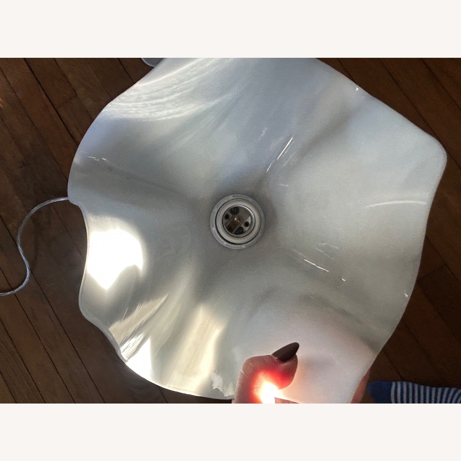 White Glass Ceiling Lamp - image-6