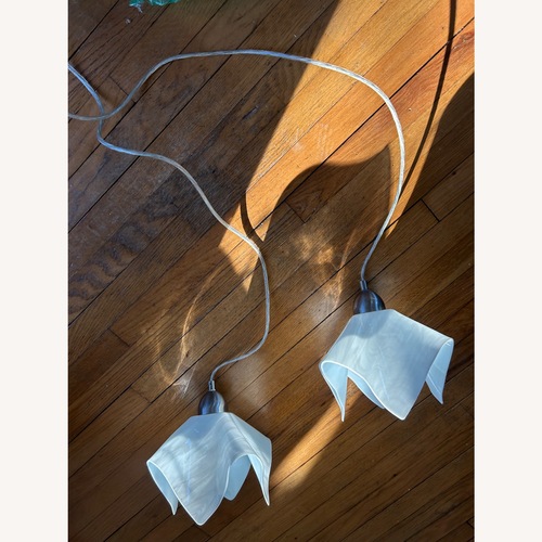 Used White Glass Ceiling Lamp for sale on AptDeco