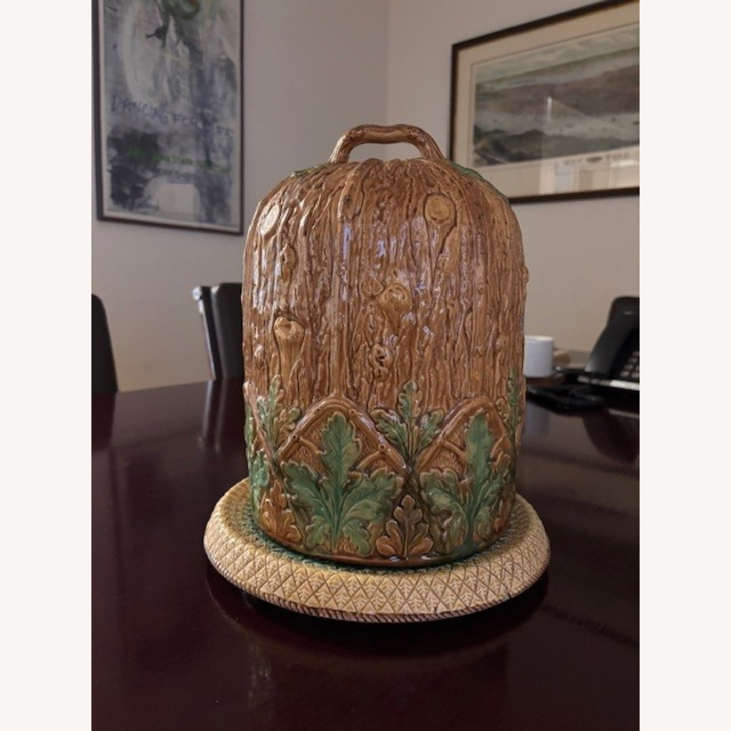  Antique Majolica Cheese Bell - image-1